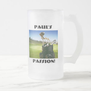 Pauls Leidenschaft (Golf)! 16oz. Stein. Mattglas Bierglas