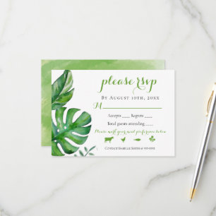 Paume vert tropical Palm Feuille mariage RSVP