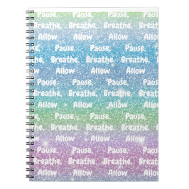 Pause, atmen, Notebook zulassen Notizblock