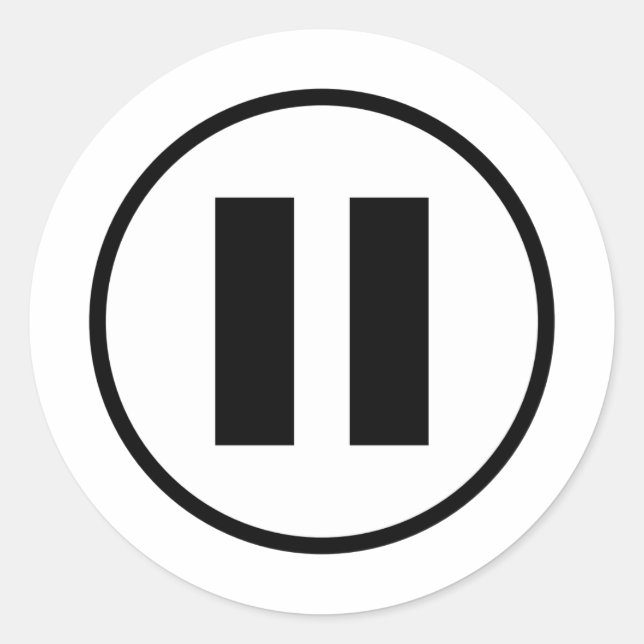 Pause Button Symbol Symbol anpassen Runder Aufkleber (Vorderseite)