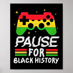Pause für Black History Month Jungs Kinder Gamer V Poster