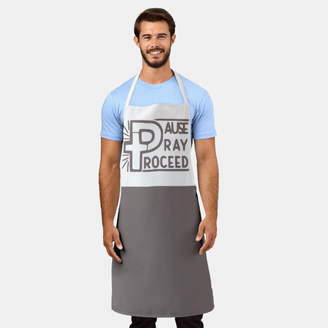 PAUSE PRAY PROCEED CHRISTLICH SCHÜRZE (Getragen)