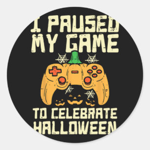 Pausen mein Spiel Halloween Gamer-Kostüm-Jungs Runder Aufkleber