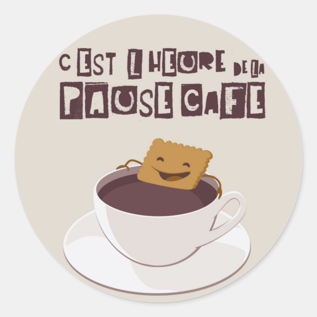 Pausencafé Runder Aufkleber (Vorderseite)