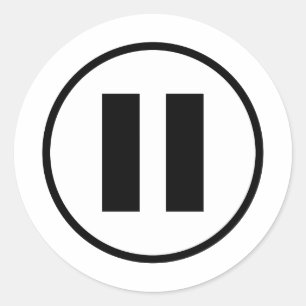 Pausentaste-Icon-Symbol anpassbar Runder Aufkleber