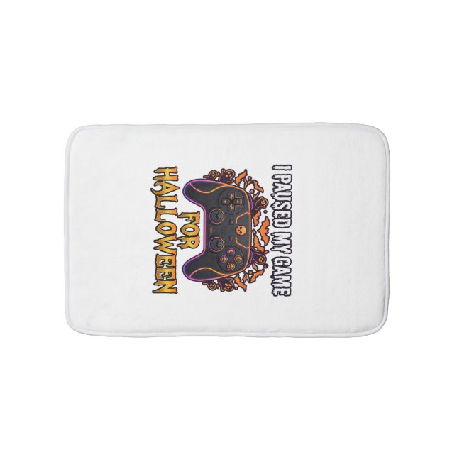 Pausiertes Spiel Halloween Controller Fledermäuse  Badematte (Vorderseite)