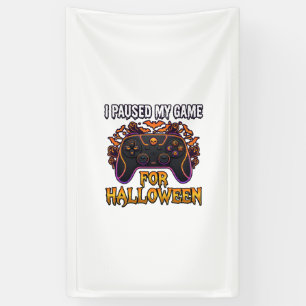 Pausiertes Spiel Halloween Controller Fledermäuse  Banner