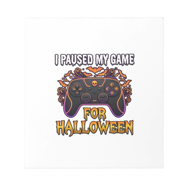 Pausiertes Spiel Halloween-Controller Fledermäuse  Notizblock (Vorderseite)