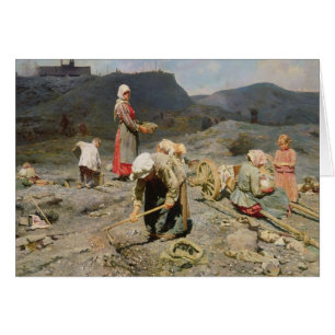 Pauvres personnes recueillant le charbon