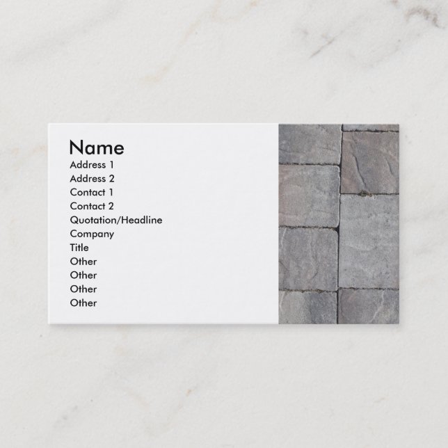 Pavers Business Card Visitenkarte (Vorderseite)