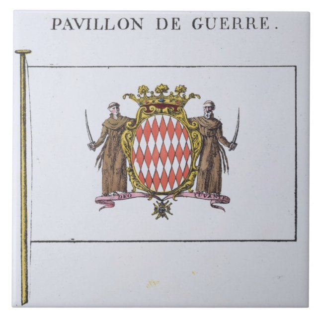 Pavillon de Guerre, Detail von den Flaggen von Fliese (Vorderseite)