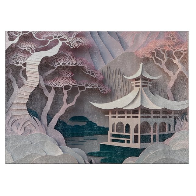 Pavillon Landschaft Schneidebrett (Vorderseite)