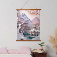 Pavillon Landschaft Wandteppich für Papierausschni