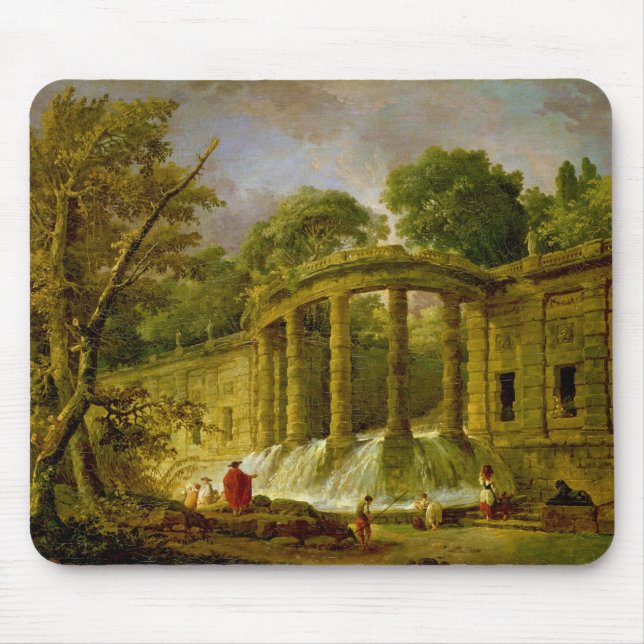 Pavillon mit Kaskade, 1760 Mousepad (Vorne)