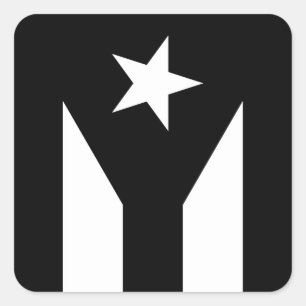Pavillon noir de Porto Rico Carré Sticker