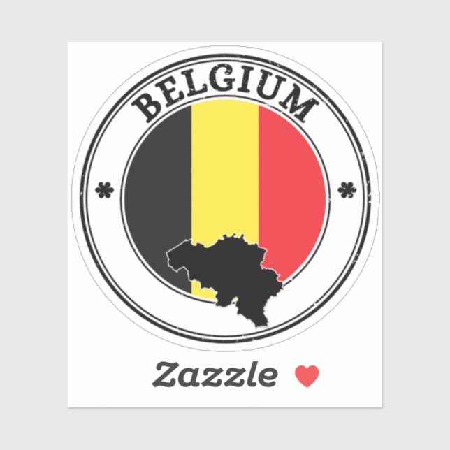 Pavillon rond Sticker Belgique (Feuille)
