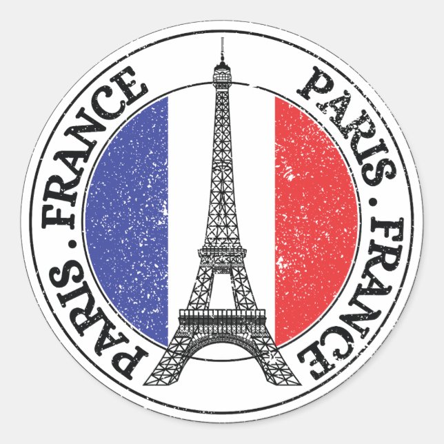 Pavillon rond Sticker Paris France (Devant)