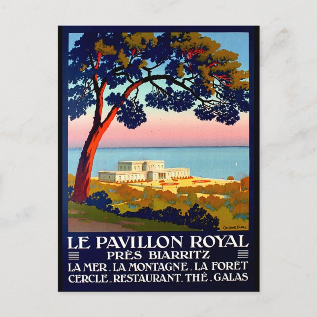 Pavillon Royal, Côte d'Azur, Küste, Vintag Postkarte (Vorderseite)
