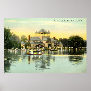 Pavillon-Schönheits-Insel, Detroit Michigan 1915 Poster