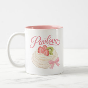 Pavlova - Kokette Pastell-Dessert-Design Zweifarbige Tasse