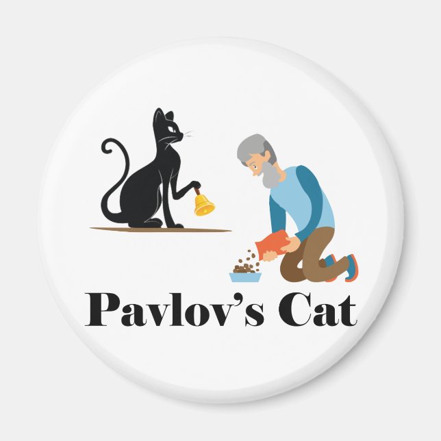 Pavlov's Cat Funny Psychology Magnet (Vorne)