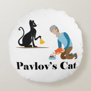Pavlov's Cat Funny Psychology Rundes Kissen