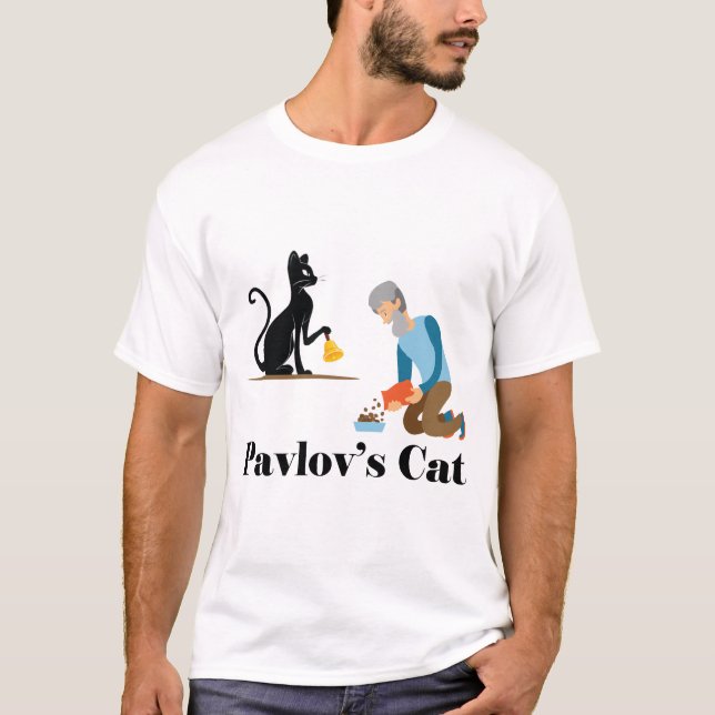 Pavlov's Cat Funny Psychology T-Shirt (Vorderseite)
