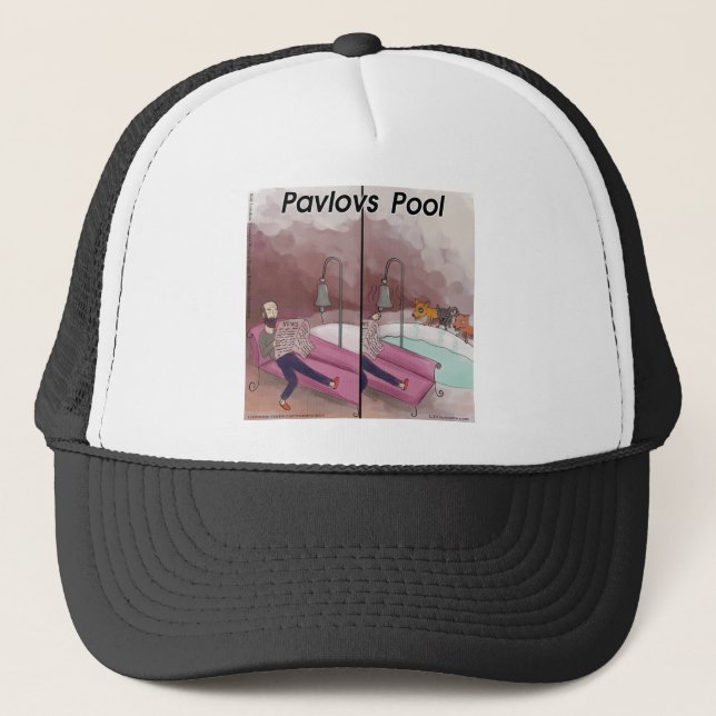 Pavlov's Pool Funny Cartoon Truckerkappe (Vorderseite)