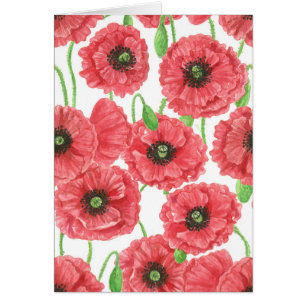 Pavot aquarelle motif floral