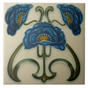 Pavot bleu Repro Carreaux de céramique Art Nouvea