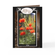 Pavot rouge Remplit Merci de fleur Monogramme