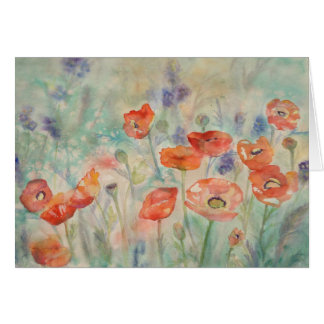 Pavots d'aquarelle dans un domaine