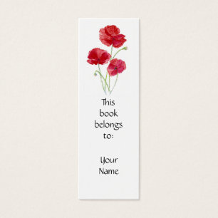 Pavots rouges, floraux, marque-page de calendrier