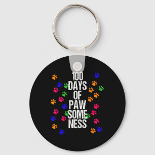 Paw 100 Days School Animal Fun Happy Gift Outfit Schlüsselanhänger