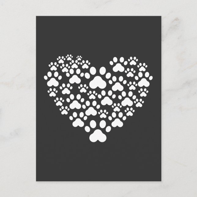 Paw Animal Heart Veterinarian Vet Tech Postkarte (Vorderseite)