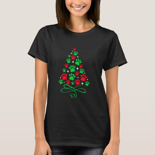 Paw Christmas Tree T-Shirt (Vorderseite)