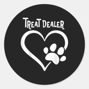 Paw Design Shirt Leckerei Händler Hund Lover Herzp Runder Aufkleber