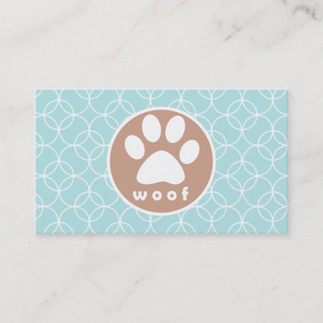 Paw-Druck Baby Blue Circles Visitenkarte (Vorderseite)