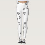Paw-Druck Leggings<br><div class="desc">Silberpfoten auf Leggings für jeden Hundeliebhaber</div>