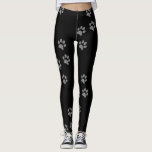 Paw-Druck Leggings<br><div class="desc">Silberpfoten auf Leggings für jeden Hundeliebhaber</div>