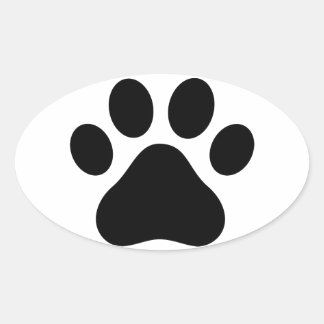 Paw-Druck Ovaler Aufkleber