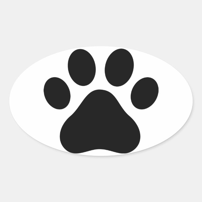 Paw-Druck Ovaler Aufkleber (Vorderseite)