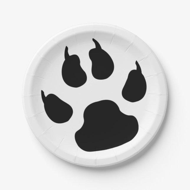 Paw-Druck Pappteller (Vorderseite)