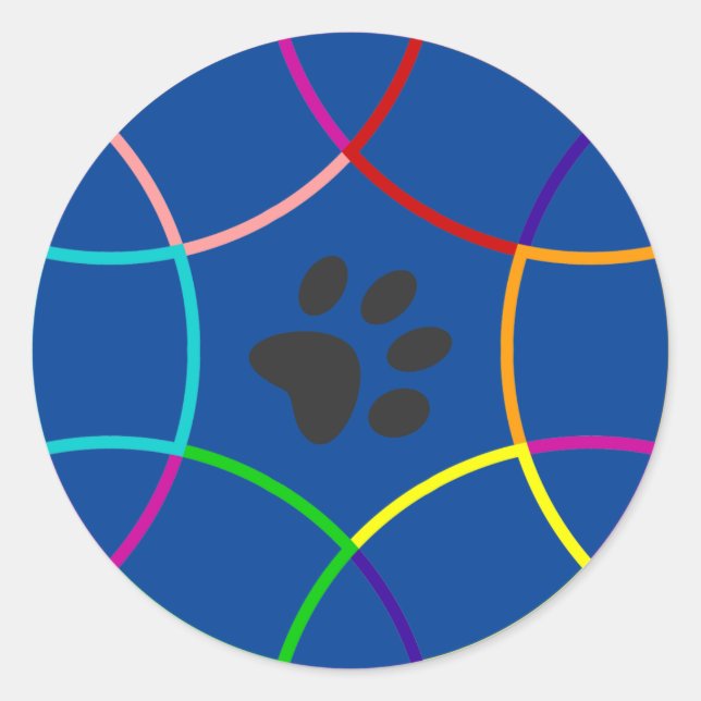 Paw-Druck Runder Aufkleber (Vorderseite)