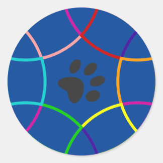 Paw-Druck Runder Aufkleber