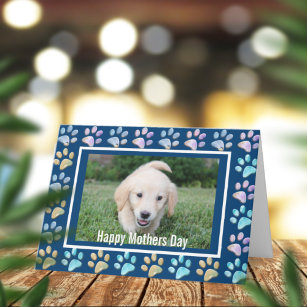 Paw-Drucke und Foto-Hunde-Mama Karte