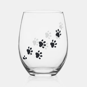 Paw druckt Design Edelglas Weinglas Ohne Stiel