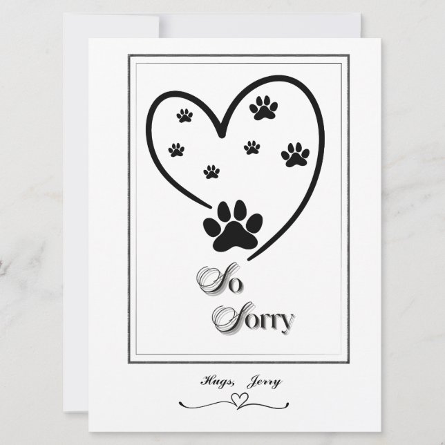 Paw druckt Herzdesign Feiertagskarte (Vorderseite)