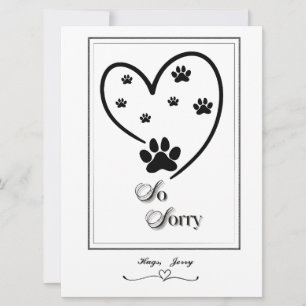 Paw druckt Herzdesign Feiertagskarte