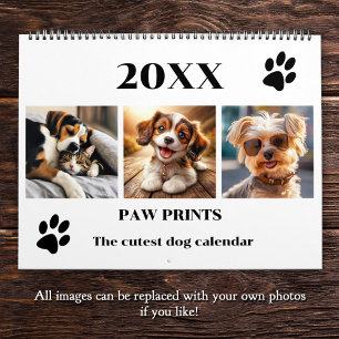 Paw druckt Hunde Foto Art Large Kalender